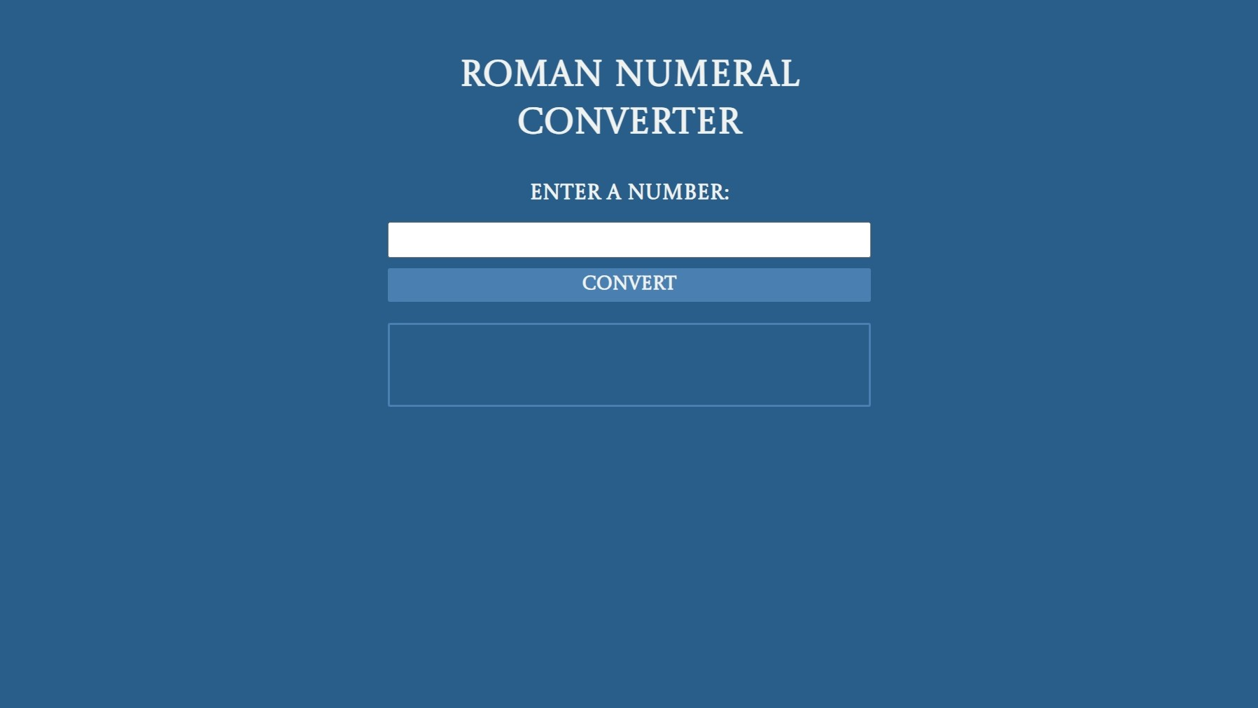 Roman Numeral Hero Section